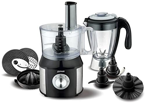 ZEPHIR Linea Acciaio Robot da Cucina Multifunzione, plastica, Argento