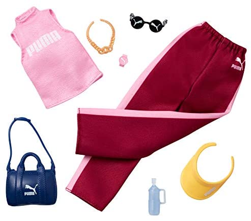 Barbie- Fashion Vestiti per Bambola Brandizzati Puma con Canottiera,...