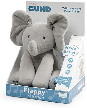 GUND Flappy Elefantino Peluche Interattivo Parlante, 30.5 cm, Due Modalità...