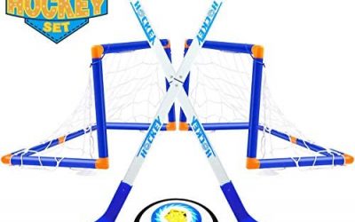 TwobeFit Hover Set da Hockey, 2 Goal Giocattoli per Bambini – Pallone da…