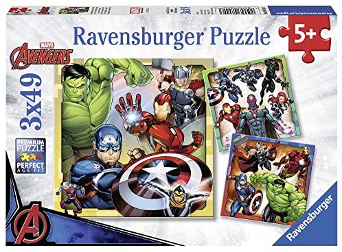Ravensburger Italy- Marvel Avengers Puzzle da 3x49 Pezzi, 08040