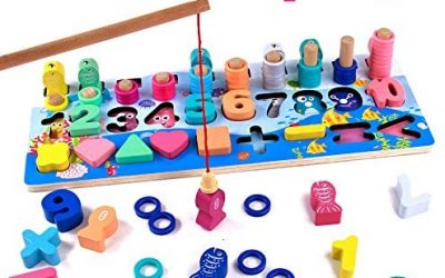 Giochi Montessori in Legno Educativi Puzzle per Bambini Gioco Pesca…