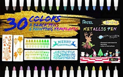 RATEL Pennarelli Metallici 30 Colori Brillanti Metallic Penne 2 penna…