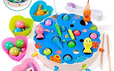 rolimate Giocattolo da Pesca Giocattolo Educativo in Legno Magnete Gioco…