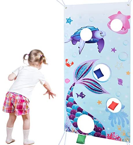 Giochi di Lancio di Sirena con 3 Sacchi di Fagioli in Nylon - Blu Oceano...