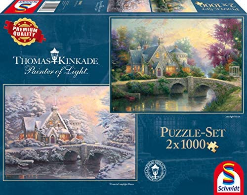 Schmidt Spiele Puzzle per Adulto: Lamplight Manor e Inverno a Lamplight...