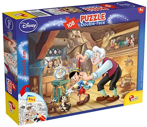 Lisciani Giochi 48014 - Pinocchio Puzzle Doppia Faccia Plus, 108 Pezzi