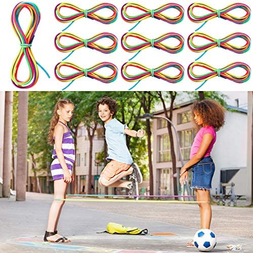 10 Pezzi Corda Saltare Cinese Corda Elastica Colorata Corda Saltare Fitness...