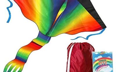 AGREATLIFE – Aquilone arcobaleno con borsa portaoggetti e manico extra…