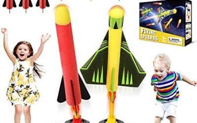 Flyfun Razzo Spaziale Giocattolo Bambini, Lanciarazzi Giocattolo con 6…
