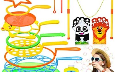 Flyfun Bolle di Sapone Set per Bambini, 16 Pezzi Bacchetta A Bolle Sicuro e…